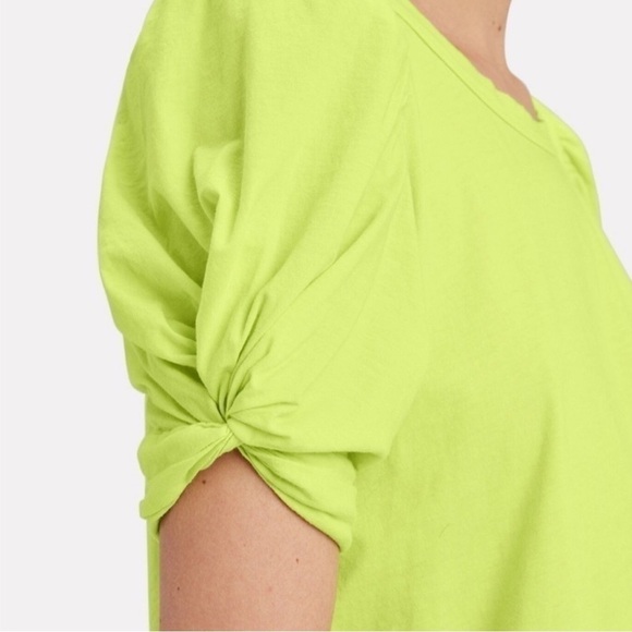A.L.C. Kati Puff sleeve short sleeve top neon green yellow XS - Picture 3 of 7